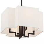 Upham Estates Pendant - Coal / Polished Nickel / White Linen