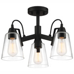 Beckonridge Semi Flush Ceiling Light - Coal / Clear