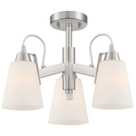 Beckonridge Semi Flush Ceiling Light - Brushed Nickel / Etched Opal