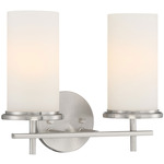 Haisley Bathroom Vanity Light - Brushed Nickel / Etched White