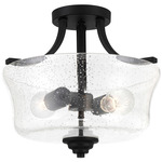 Shyloh Semi Flush Ceiling Light - Coal / Clear Seeded