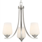 Shyloh Chandelier - Brushed Nickel / Etched Opal