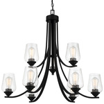 Shyloh Chandelier - Coal / Clear Seeded