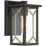 Hillside Manor Outdoor Wall Sconce - Sand Coal / Honey Gold / Clear Seeded