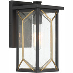 Hillside Manor Outdoor Wall Sconce - Sand Coal / Honey Gold / Clear Seeded