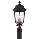 Peale Street Post Lamp - Sand Coal / Vermeil Gold / Clear Ribbed