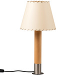 Basica M1 Table Lamp - Nickel / Stitched Beige Parchment