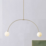 Balance 2.0 Pendant - Brushed Brass / Opaque White