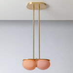 Twin 4.0 Pendant - Brushed Brass / Pastel Pink Palette