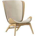 The Reader Wing Chair - Light Oak / White Sands
