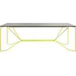 Same Same Linoleum Narrow Dining Table - Silk Grey / Yellow