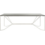 Same Same Linoleum Narrow Dining Table - Silk Grey / Off White