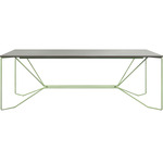 Same Same Linoleum Narrow Dining Table - Silk Grey / Pale Green