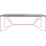 Same Same Linoleum Dining Table - Silk Grey / Pink