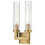 Beau Wall Sconce - Rubbed Brass / Clear Ribbed