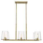 Callista Linear Chandelier - Rubbed Brass / Clear