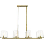 Callista Linear Chandelier - Rubbed Brass / Clear