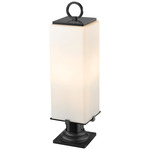 Sana Outdoor Pier Light with Traditional Base - Black / White Opal