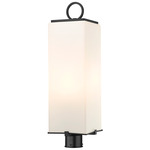 Sana Outdoor Post Light with Round Fitter - Black / White Opal