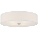 Mid Town Ceiling Light Fixture - Brushed Steel / White