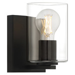 Oslo Wall Sconce - Matte Black / Clear