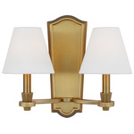 Paisley Tall Wall Sconce - Burnished Brass / White Linen