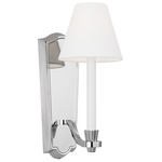 Paisley Tall Wall Sconce - Polished Nickel / White Linen