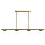 Lune Linear Chandelier - Burnished Brass / Milk White