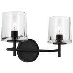 Marietta Bathroom Vanity Light - Aged Iron / Clear