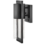 Shelter Small Outdoor Wall Sconce - Black / Clear Seedy