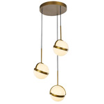 Globo Multi Light Pendant - Brushed Gold / Opal