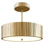 Kensington Semi Flush Ceiling Light - Vintage Brass / Frosted