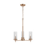 Zire Chandelier - Satin Brass / Clear