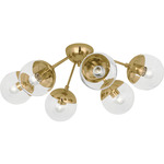 Celeste Ceiling Light Fixture - Modern Brass / Clear