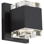 Voto Square Wall Sconce - Black / Clear