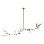 Bowie Linear Chandelier - Brushed Brass / Opal