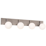 Metropolitan Bathroom Vanity Light - Satin Nickel / White