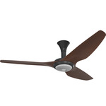 Haiku Low Profile Outdoor Ceiling Fan with Downlight - Black / Cocoa Aluminum