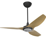 Haiku Universal Mount Outdoor Ceiling Fan with Downlight - Black / Caramel Aluminum