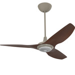 Haiku Universal Mount Outdoor Ceiling Fan with Downlight - Satin Nickel / Cocoa Aluminum