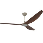 Haiku Universal Mount Outdoor Ceiling Fan with Downlight - Satin Nickel / Cocoa Aluminum