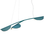 Almendra Organic Linear Pendant - White / Bay Blue Metallized