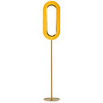Lens Oval Floor Lamp - Gold / Yellow Wood