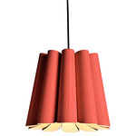 Renata Round Pendant - Black / Red/ Ash