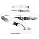 Aviva Semi Flush Ceiling Light - Polished Chrome / White