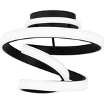 Aviva Semi Flush Ceiling Light - Matte Black / White