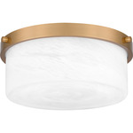 Levine Ceiling Light Fixture - Aged Brass / White
