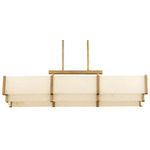 Orleans Linear Chandelier - Distressed Gold / Alabaster