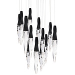 Kindjal Color-Select Round Multi Light Pendant - Black / Crystal