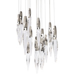 Kindjal Color-Select Round Multi Light Pendant - Polished Nickel / Crystal